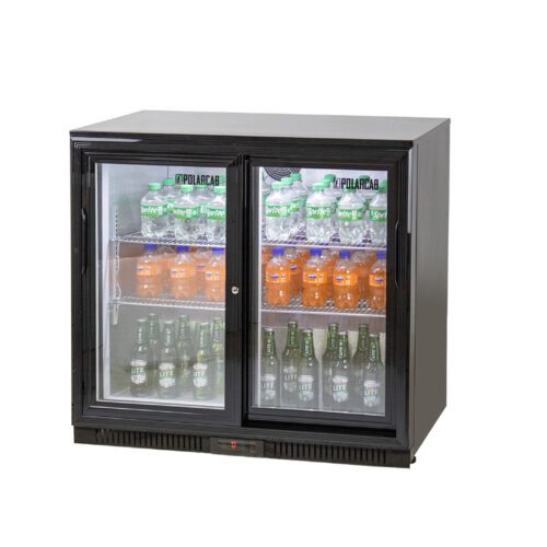 Bar Fridge 2X Sliding Doors Lockable
