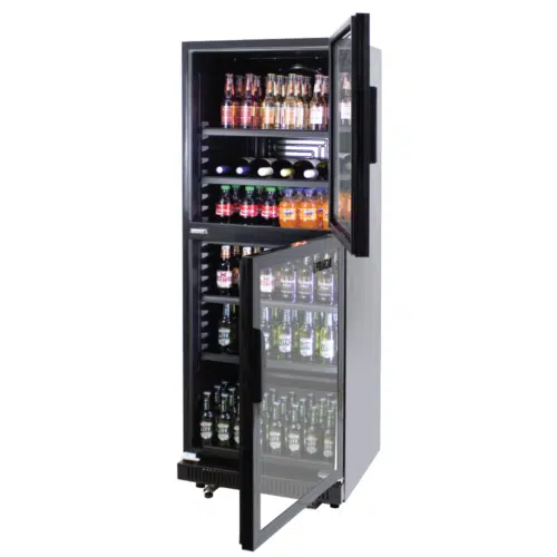 Beverage Bottle Cooler - Split Door - Black 360Lt