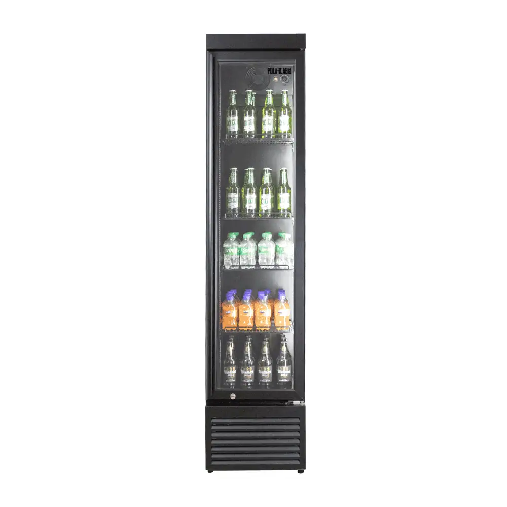Upright Fridge G/D Slim line-PolarCab-Black